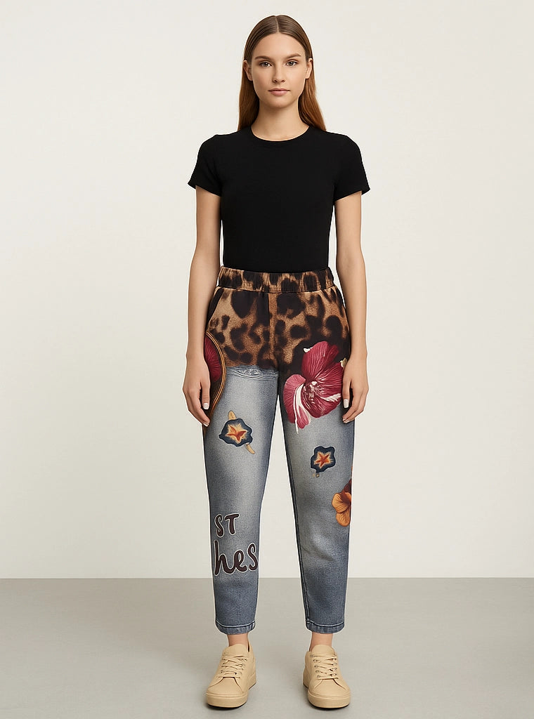 Pantaloni Artistici Mix Print