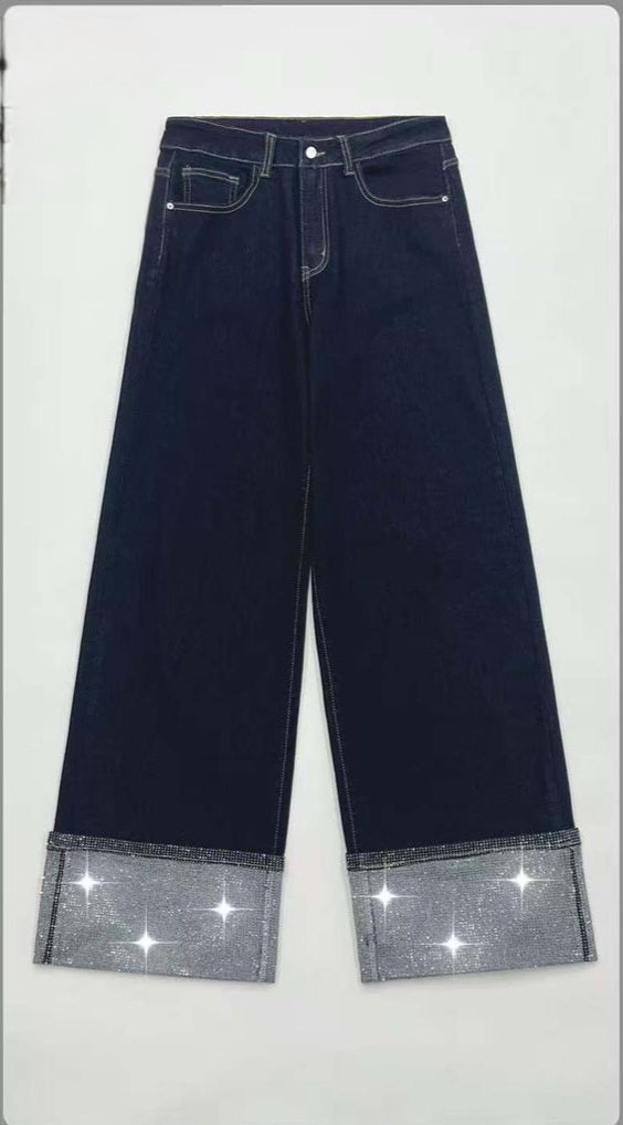 Jeans Piega Strass