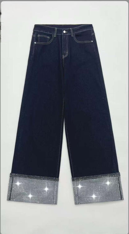 Jeans Piega Strass