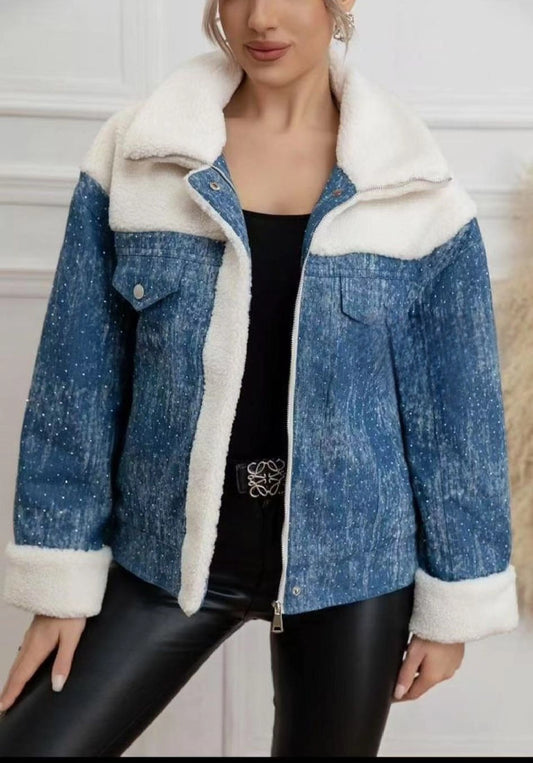 Giacca di Jeans con Sherpa