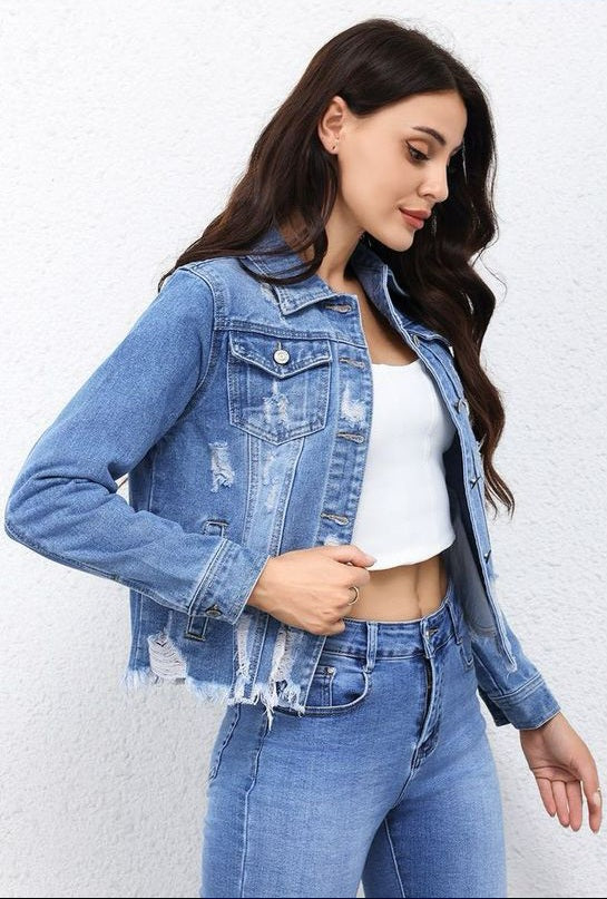 Giacca Jeans Strappi