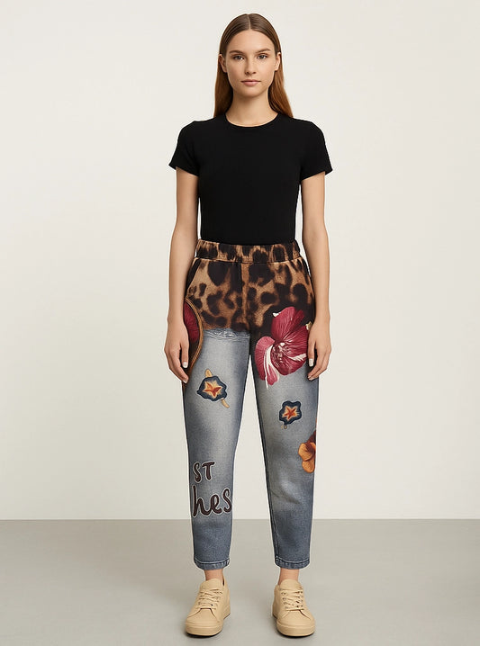 Pantaloni Artistici Mix Print