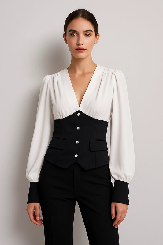 Blusa Corsetto Bicolor