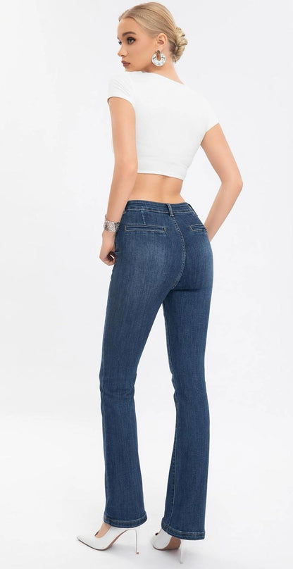 Jeans Bootcut a Vita Alta