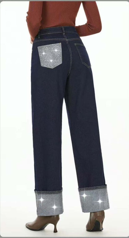 Jeans Piega Strass