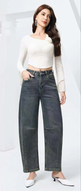 Jeans Wide Leg Vintage Wash - Taglio Palazzo