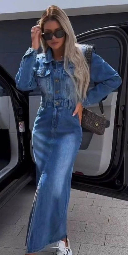 Vestito Jeans Donna - Abito Denim Casual Elegante