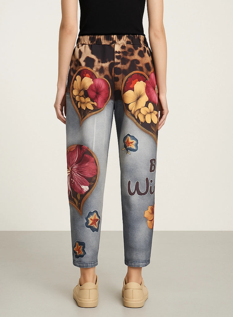 Pantaloni Artistici Mix Print