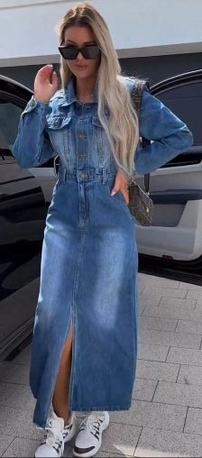 Vestito Jeans Donna - Abito Denim Casual Elegante