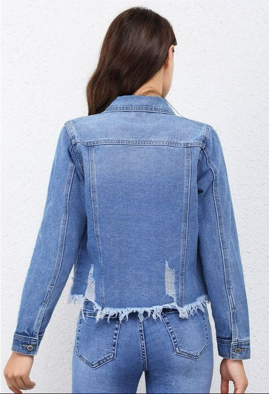 Giacca Jeans Strappi