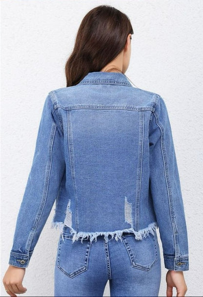 Giacca Jeans Strappi
