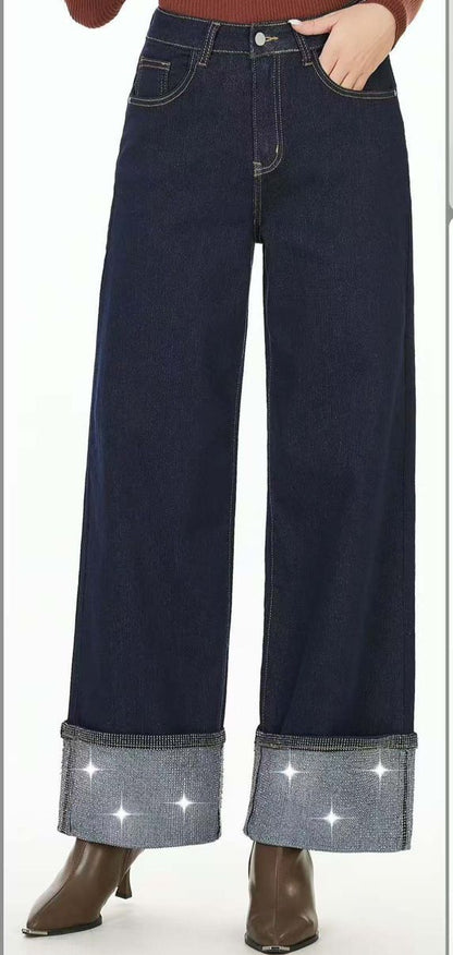 Jeans Piega Strass