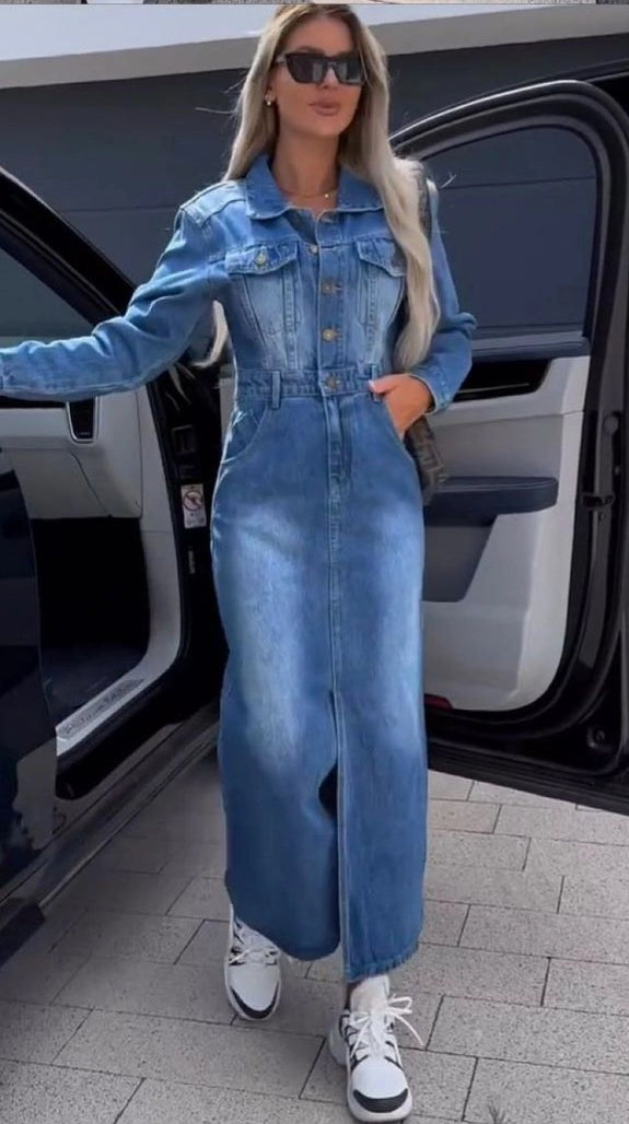 Vestito Jeans Donna - Abito Denim Casual Elegante